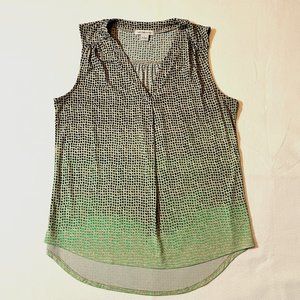 Liz Claiborne Shirt Womens Large Ombre Green Blue Sleeveless
